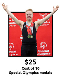 $25 - Cost of ten Special Olympics gold medals